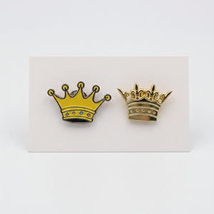 Produttore personalizzato 3D oro e argento placcato corona reale re regina spille metallo artigianato corona distintivo corona - Product Image 5