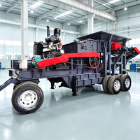 Trituradora Móvil con Capacidad de 50-200t/h, Trituradora de Mandíbulas con Tamaño de Alimentación de 300-500mm, Trituradora Móvil sobre Orugas con Motor Diésel o Eléctrico
