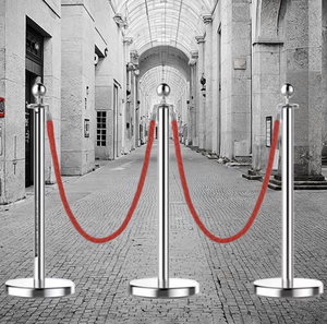 Bảo tàng triển lãm đám đông xếp hàng kiểm soát dòng dây bài cực đứng rào cản stanchion Red <span class=keywords><strong>Rope</strong></span> bài hàng rào trang trí đám cưới - Product Image 1