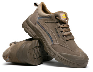 أحذية عمل رجالية جلدية مقاومة للانزلاق مع حماية للأصابع، أحذية عمل صناعية - Product Image 1