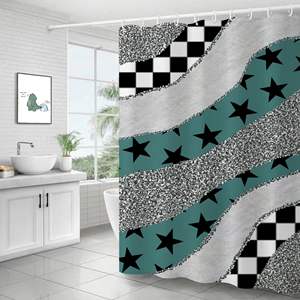 <span class=keywords><strong>Tenda</strong></span> da doccia con stampa leopardata <span class=keywords><strong>arcobaleno</strong></span>, tende da bagno colorate in stile moderno con 12 ganci, decorazioni per il bagno in poliestere impermeabile - Product Image 3