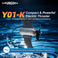 Propulseur électrique Fin Y01-K à moteur haute puissance, poussée de 13,5 kg/29,7 lb, batterie 600 W, pour 4 à 6 personnes, spécial leurre et kayak