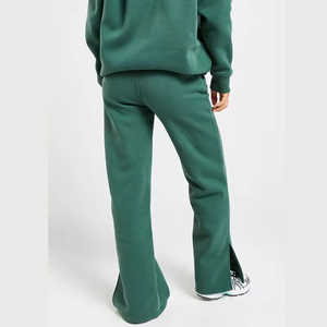 Custom Logo Women Pants Comfort Wide <b>Leg</b> Pants Joggers Cotton Fleece Workout Slit <b>Leg</b> Flare Pants Women - Product Image 3