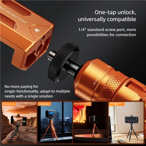 ที่ยึดกล้องโทรศัพท์อเนกประสงค์ทำจากอลูมิเนียมอัลลอยด์, หัวบอลแบบล็อคด้วยสกรูป้องกันการห้อย, เปลี่ยนแนวตั้ง/แนวนอนได้รวดเร็วสำหรับการถ่ายทอดสด - Product Image 5