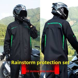 Современный уличный мотоцикл всесезонный водонепроницаемый светоотражающий ветрозащитный плащ и непромокаемые штаны дышащие для путешествий и туризма - Product Image 4
