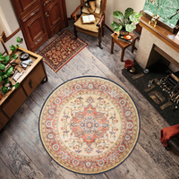 Tapis lavable Tapis rond de salle de séjour Tapis imprimé en 3D Alfombras anti-dérapant pour les sols de la maison