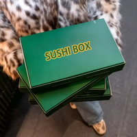 Boîtes à sushi en papier personnalisées, écologiques, biodégradables, en matériaux recyclés, pour la vente à emporter, la restauration, avec gaufrage