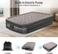 Matelas gonflable LGM Queen Size avec pompe électrique rapide, sac surdimensionné, matelas gonflable imperméable pour le camping et l'intérieur