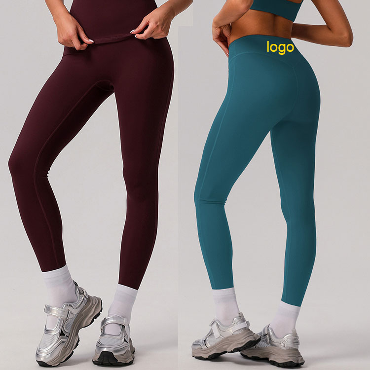 27 Inches Inseam Long Length Yoga Leggings Elastic Waist Anti-Rolling High Waist Breathable Four-Way Stretch Quick Dry Workout