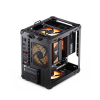 Tour d'ordinateur JONSBO C6 ITX Mid Tower en acier avec fenêtre latérale, poignée de transport, alimentation, radiateur, carte graphique MicroATX