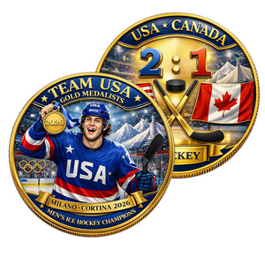 Moneda Conmemorativa del Equipo de Hockey de EE. UU. Campeón del Mundo, Artesanía en Metal, Decoración Deportiva, Regalo Coleccionable - Product Image 4