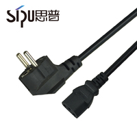 Câble d'extension d'alimentation AC/PC SIPU à prix de gros, cordon d'alimentation pour ordinateur portable 2 broches EU