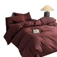 Ensemble de literie en satin de coton rouge 400TC, taille Queen, 100% coton pur, qualité hôtelière de luxe, draps doux et soyeux, résistants aux plis