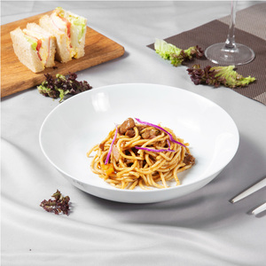 Piring Keramik Terracotta, Piring Tanah Liat Mengkilap untuk Pasta, Piring Makan 8 inci 9 inci, Piring Keramik Putih, Piring Porselen - Product Image 4