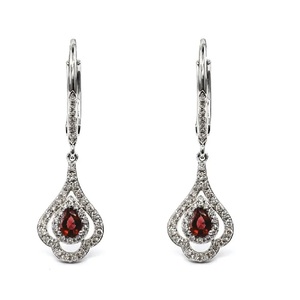 Vente en gros de boucles d'oreilles huggie unisexes en or blanc 18 carats avec pierre de couleur diamant véritable rubis, livraison rapide, délicates et charmantes, Afrique - Product Image 1
