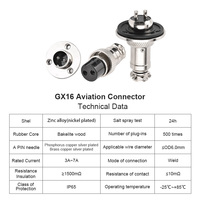 GX16 Factory Entrega en 7 días Conector de aviación con conector de brida de 2-10 núcleos, conector de cable soldado tipo disco tipo brida Gx16