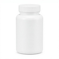 Flacon en plastique blanc à bouchon à vis rond pour vitamines, pilules, capsules, comprimés