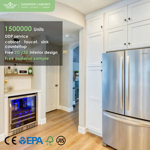 Isla de Cocina Moderna de Alta Gama Goldtop y Combinación de Gabinetes Pintados con Encimera de Cuarzo para Apartamentos - Product Image 3