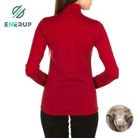 Chemises pour femmes en laine mérinos et nylon, col 1/4 zip, 180g, sous-vêtements thermiques à manches longues, col rond