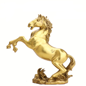 Statue de cheval en laiton galopant <span class=keywords><strong>Symbole</strong></span> de succès de carrière chinoise pour le bureau Décor Feng Shui Gravure élégante pour la vente en gros en vrac - Product Image 1