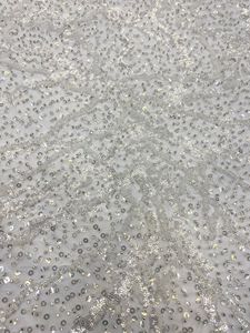 Hạt lưới ngẫu nhiên + thêu sequin cao cấp tùy chỉnh váy cưới hạt thêu vải ren - Product Image 6