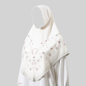 Foulard à imprimé floral pour <span class=keywords><strong>femme</strong></span> - Grand hijab à enfiler, nouveau bonnet doux avec visière - Product Image 6