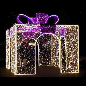 Lớn ngoài trời giáng sinh dẫn Motif ánh sáng Hộp Quà Tặng vòm IP44 đánh giá cho lối vào thành phố và hình vuông trang trí - Product Image 4