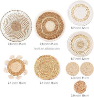 Lot de 9 Paniers Muraux Bohèmes Écologiques en Jonc de Mer, Rotin et Osier – Décoration Suspendue Artistique pour Ferme, Chambre, Salon – Cadeau d'Anniversaire