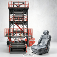 Machine de soufflage de film LDPE à trois couches 1500 Debang DB-55*2/65*1-1500, haute performance, économe en énergie, 130-200 kg/h, garantie 1 an