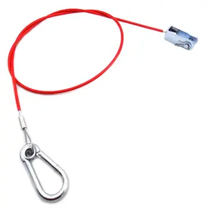 4.0 Mm Merah Trailer Rem Keselamatan Breakaway Kabel dengan Bentuk U Memisahkan Diri Trailer Darurat Kabel Baja Kabel Derek