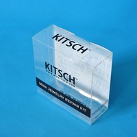 Boîtes d'emballage pliables personnalisées en PVC transparent recyclable certifié ISO, petites, carrées et rectangulaires, pour cosmétiques