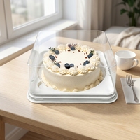 Boîte d'emballage en plastique transparent de 4 pouces pour desserts, pâtisseries, petits gâteaux roulés, lasagnes et mousses