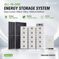 Système de stockage de batterie au lithium LiFePO4 100 kWh 150 kWh 215 kWh, armoire ESS, onduleur hybride Deye tout-en-un 50 kW 100 kW 125 kW