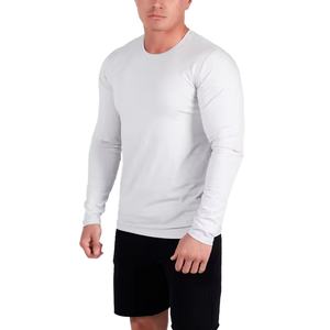 ผู้ผลิต OEM ขายส่งเสื้อยืดแขนยาวผู้ชายผ้าสแปนเด็กซ์/คอตตอน 180 กรัม คุณภาพสูง คอกลม พิมพ์ลายซิลค์สกรีน แบบถัก - Product Image 3