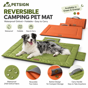 Tapis pliable pour animaux <span class=keywords><strong>de</strong></span> compagnie Petsign, <span class=keywords><strong>lit</strong></span> pour <span class=keywords><strong>chien</strong></span> imperméable, tapis <span class=keywords><strong>de</strong></span> voyage portable, coussin <span class=keywords><strong>de</strong></span> camping lavable en tissu Oxford, coussin <span class=keywords><strong>de</strong></span> couchage extérieur pour chiens - Product Image 2