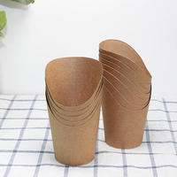 Seaux jetables de qualité alimentaire personnaliser impression design logo brun kraft frites tasses