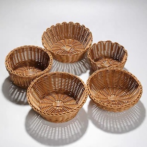Bobai Factory handmade woven household sundries plastic rattan fruit basket home storage & organization