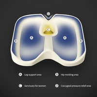 JYM Coussin de siège coccyx en mousse à mémoire de forme à rebond élevé Oreiller coccyx pour soulager la douleur sciatique Oreillers lombaires Coussins de siège Utilisation de chaise