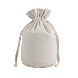 Promotional Small Wedding <b>Canvas</b> Cotton Gift Jewelry <b>Bag</b> Custom Logo Printed Cotton Linen <b>Drawstring</b> Pouch - Product Image 2