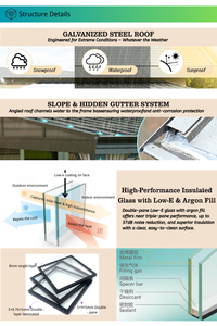 Grand gazebo de jardin de style traditionnel <span class=keywords><strong>en</strong></span> verre trempé, acier avec revêtement <span class=keywords><strong>en</strong></span> poudre, <span class=keywords><strong>pour</strong></span> mariage, événements <span class=keywords><strong>en</strong></span> plein air, pavillon, culture hydroponique - Product Image 5