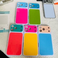 Coque de téléphone 2-en-1 en PC acrylique brillante, antichoc et antidérapante, couleur macaron, pour iPhone 17 16 15 Pro Max