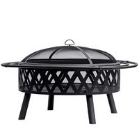 Brasero extérieur de 42 pouces en fer forgé noir, style ferme, sans fumée, pour le camping, avec écran anti-étincelles