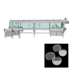 Llenadora automatizada de placas de Petri/máquinas de llenado vertedor de placas de agar para placas de contacto/rodac de 55mm 90mm 150mm