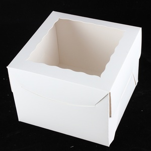 Wholesale Custom Logo 8"10"12"14" Inch One Piece Cake <b>Box</b> With Clear Window - Product Image 3