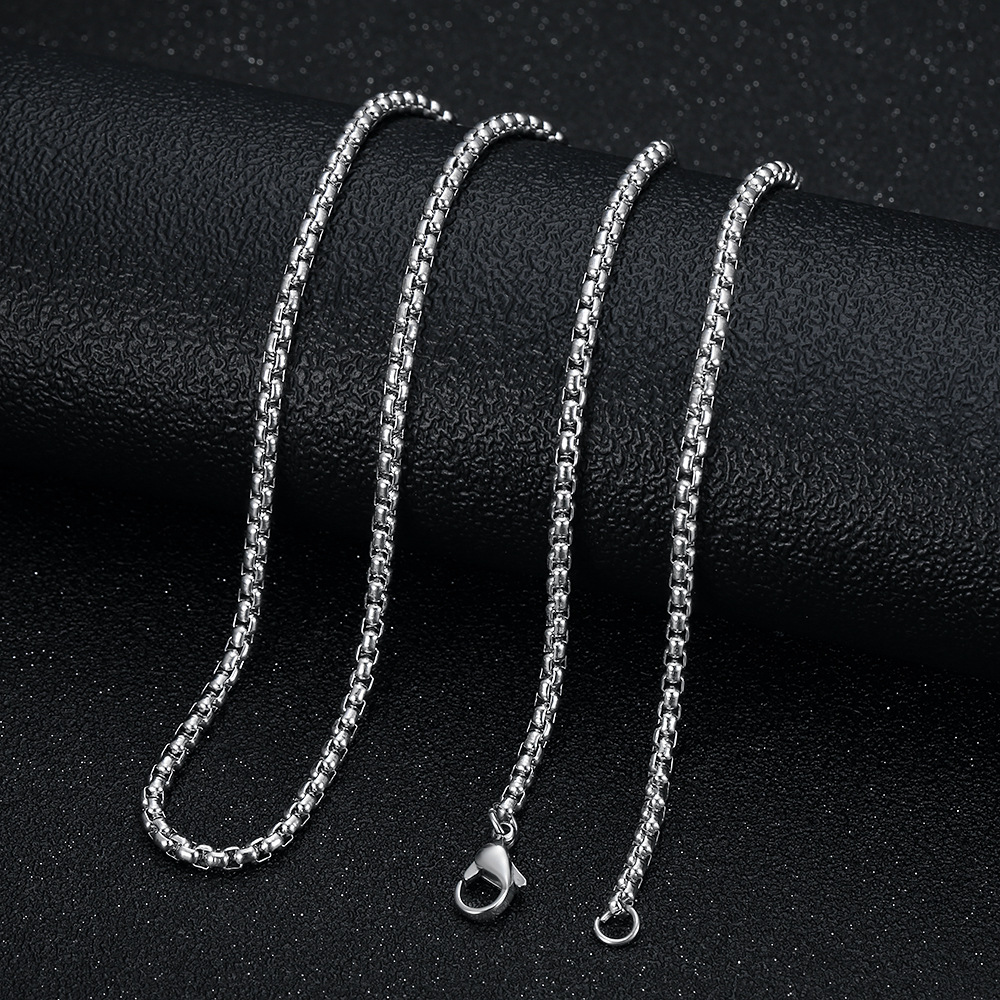 Catena di perle quadrate in argento 3,0 * 60 cm