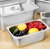 Casserole GN en acier inoxydable 201 de style européen Casserole pour la restauration Casserole pour crème glacée Gastronorm Casserole pour hôtels et restaurants