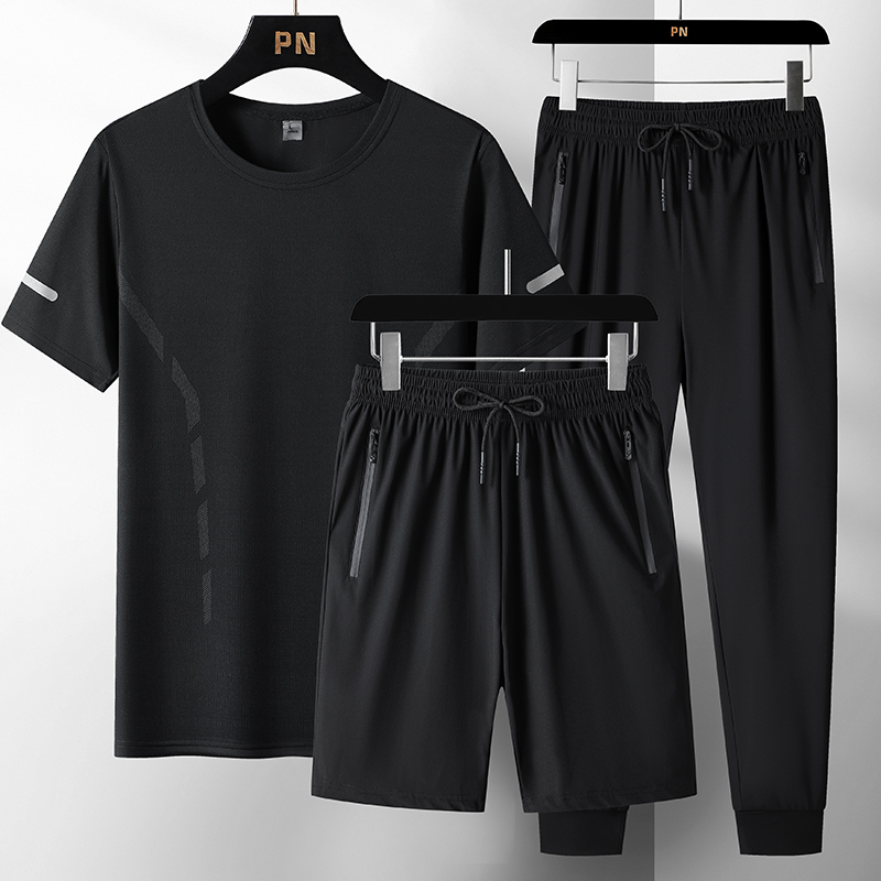 Noir [T-shirt] + Noir [ensemble de trois boxers]
