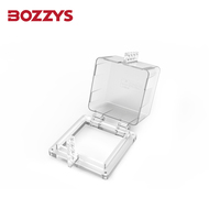 BOZZYS Cache-bouton d'arrêt d'urgence en résine de verre transparente haute résistance 84 mm pour verrouillage électrique installé permanentement