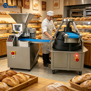Máquina Automática para Hacer Bolas de Masa y Redondear Pan, Divisora de Masa <span class=keywords><strong>con</strong></span> Cinta Transportadora para Uso en <span class=keywords><strong>Panadería</strong></span> - Product Image 1