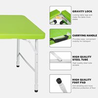 Table de pique-nique pliable en plastique portable IUNNDS 4 pieds/6 pieds/8 pieds pour l'extérieur, imperméable, pour le camping, le barbecue, la salle à manger, la cuisine, le parc, la villa